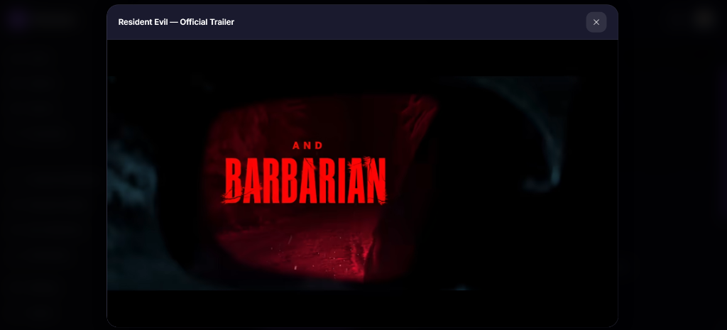 Drameeo Embedded YouTube Trailer Modal