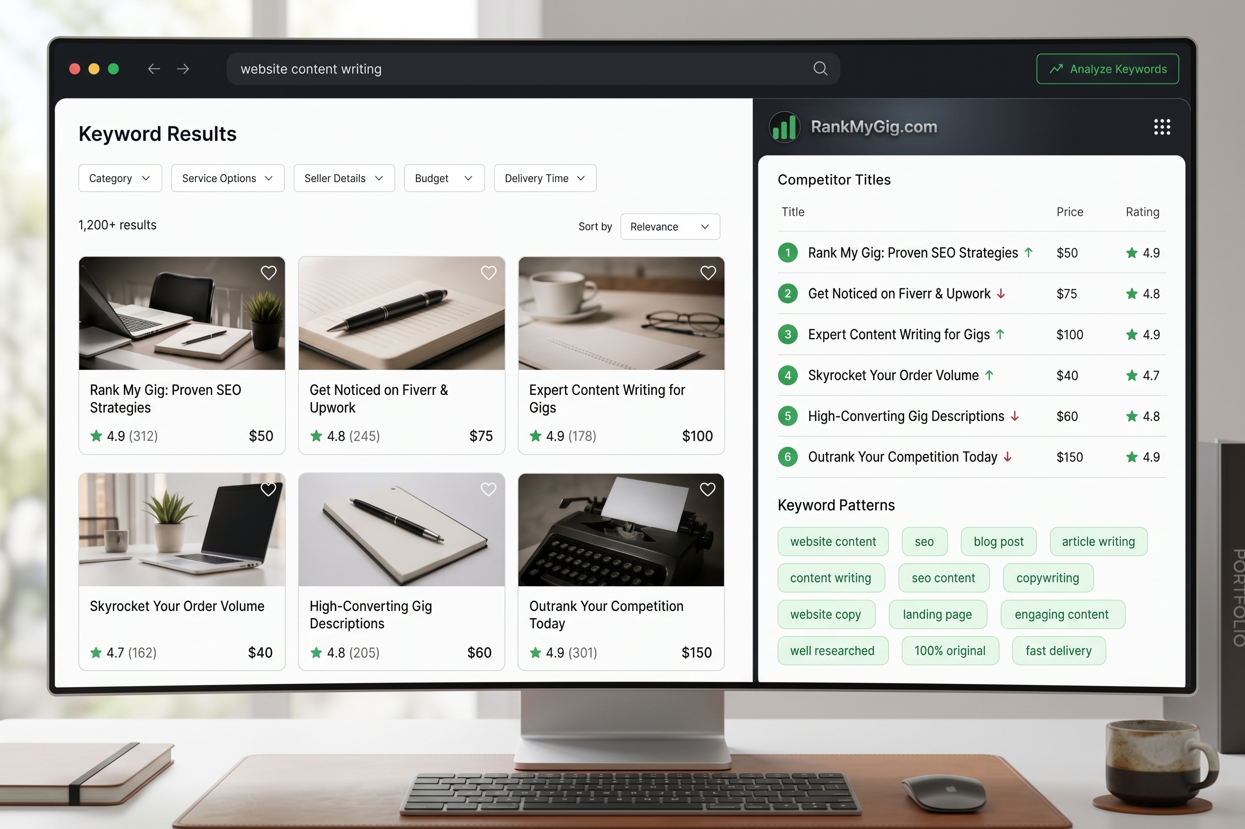 RankMyGig Live Chrome Extension Extracting Gig Details