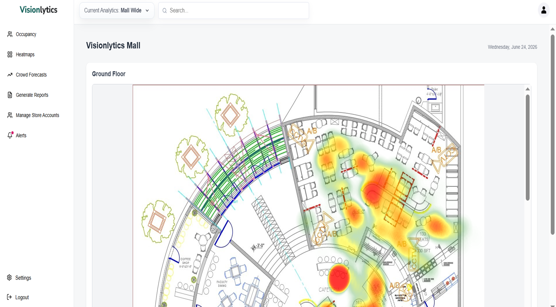 Visionlytics Floorplan Density Heatmap